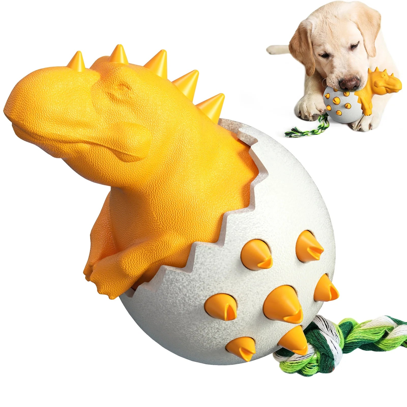 Cute Dog Toy Durable TPR Interactive Dinosaur Eggs Molar Teeth Clean Indestructible Tough Dog Chew Toy