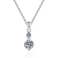 Wholesale 925 Sterling Silver Moissanite Pendant Simple Korean Version of Heart to Star 1 Carat Moissanite Necklace for Women