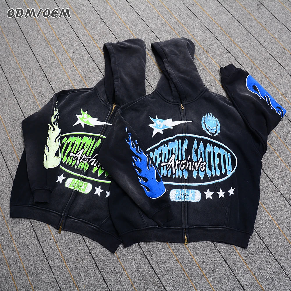 Wholesale Premium Quality Custom Men's Hoodies Heavyweight Cotton Zipper Hoody Fleece for Winter Oversized Hooded