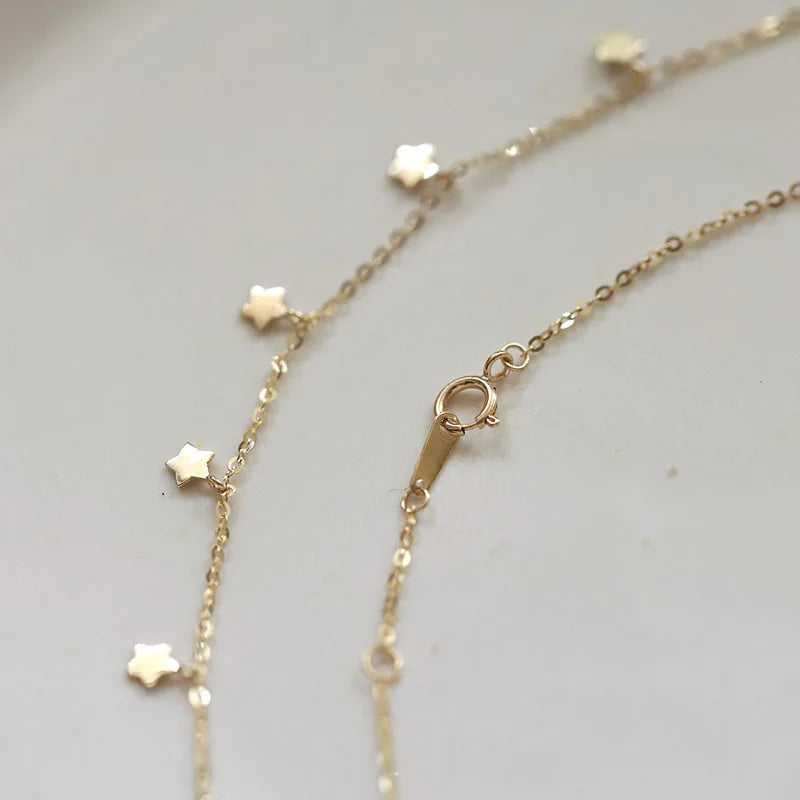 Personalised 925 Sterling Silver Stars Necklace 14K Gold Plated Stackable Necklaces for Women