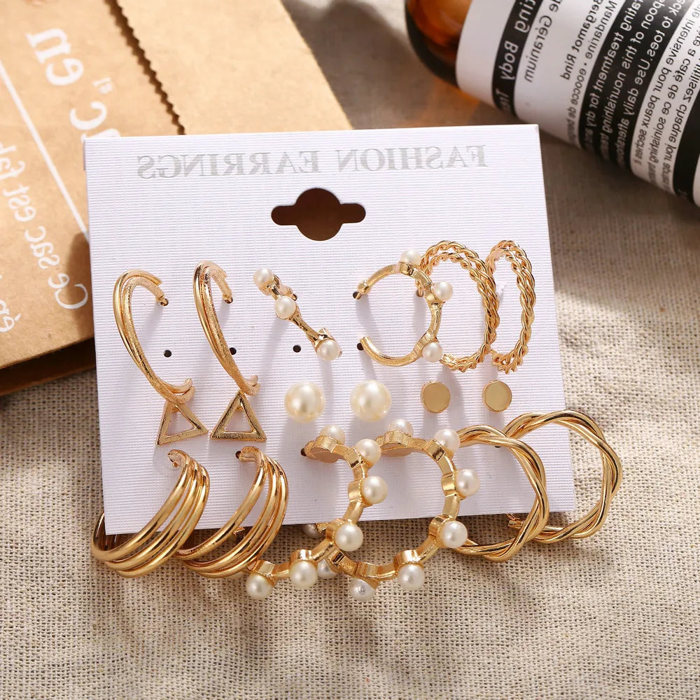 Wholesale Fashion Stud Small Gold Earrings Set