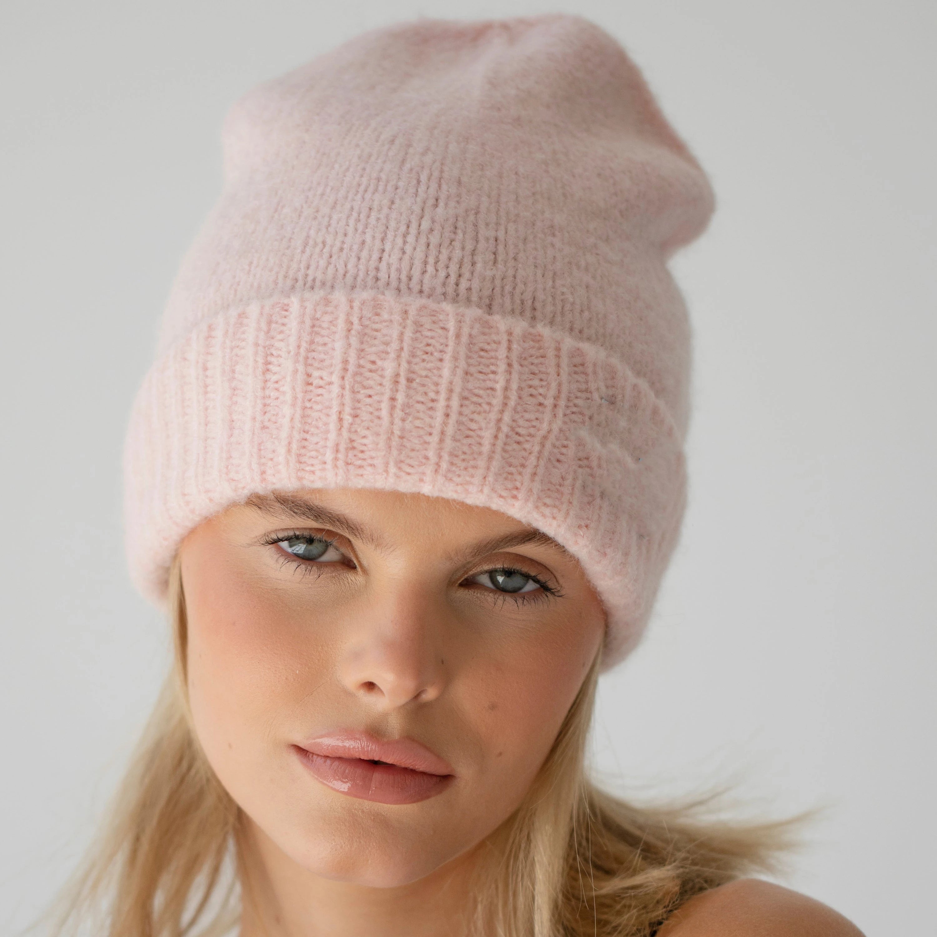 Custom Design Embroidery logo Running Sports Ribbed Cashmere Warm Fuzzy Knit Winter Hat Knitted Cap Wool Mohair Beanie