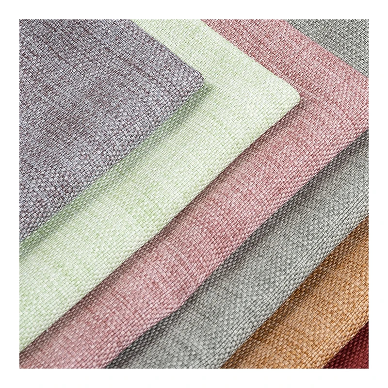 High Quality Blackout Curtain Fabric Inherent Flame Retardant Linen Look Woven Plain Oxford Style