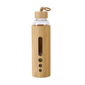 Glass Water Bottle with Bamboo Sleeve Bamboo Shell Water Bottle Small Mouth Double Wall Glass Water Bottle with Bamboo Lid