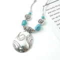 Bohemian Vintage Tibetan Silver Turquoise Charm Pendant Choker Necklace for Women Jewelry Gifts