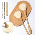 Japanese Style Flat Nail Dust Brush Slim Waist Loose Powder Makeup Brush Synthetic Hair Natural Wood Color