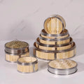 J8 Large Capacity Eco-Friendly Chinese Bamboo Steamer Basket with Steel Rings for Dumplings and Vegetable Steamers