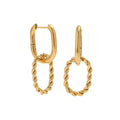 Creative European and American Earrings Inlaid with Zircon Copper Earrings Minimalist Geometric Street Auction Popular Earrings