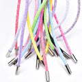 Round 138cm Soft AB Color Sequins Rope With Silver Metal Stopper Cap Glitter Shoes Pants Belt Sweatshirt Hoodie Drawstring Cord
