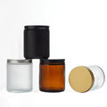 High Quality Home Decoration Printed Wide-Mouth Round Glass Container Amber Glass Candle Jar with Lid
