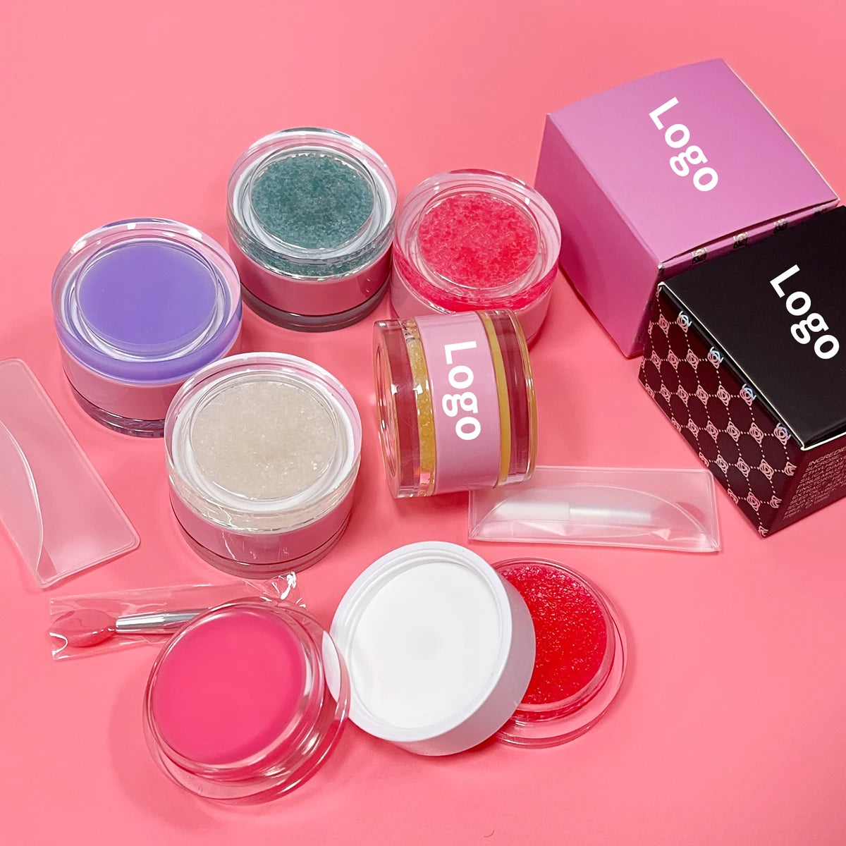 Low MOQ  2 in 1 Private Label Custom Moisturizer Vegan Fruit Lip Balm Lip Scrub