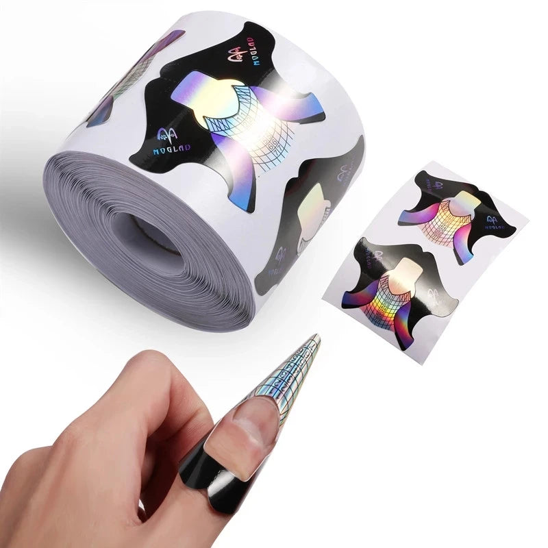 Private Label Portable Nail Art French Acrylic UV Gel Tips Guide Stencil Plastic Nail Extension Forms for Beauty