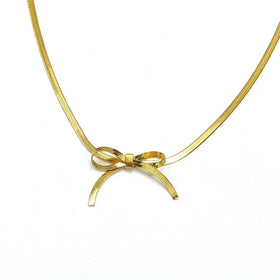 Wholesale Stainless Steel 18k Gold Plated Dainty Snake Bone Chain for Girl Necklace Butterfly Bowknot Necklace