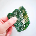 Huiying Natural Moss Agate Jagged square Shape Eye Gua Sha Massage Tool for Beauty&Health Crafts