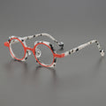 2025 New Rectangle Double Frame Computer Party Reading Glasses Leopard Print Red Orange Wholesale Retail Wacky Magnetic Glasses