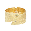 Fashion Punk Golden Color Leaf Pattern Women Bracelet Bangle Jewelry