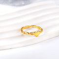 Ring Women Fashion Stainless Steel Jewelry Ring New Design Geometric Heart Hollow Chain Shape Gold Plated Ring