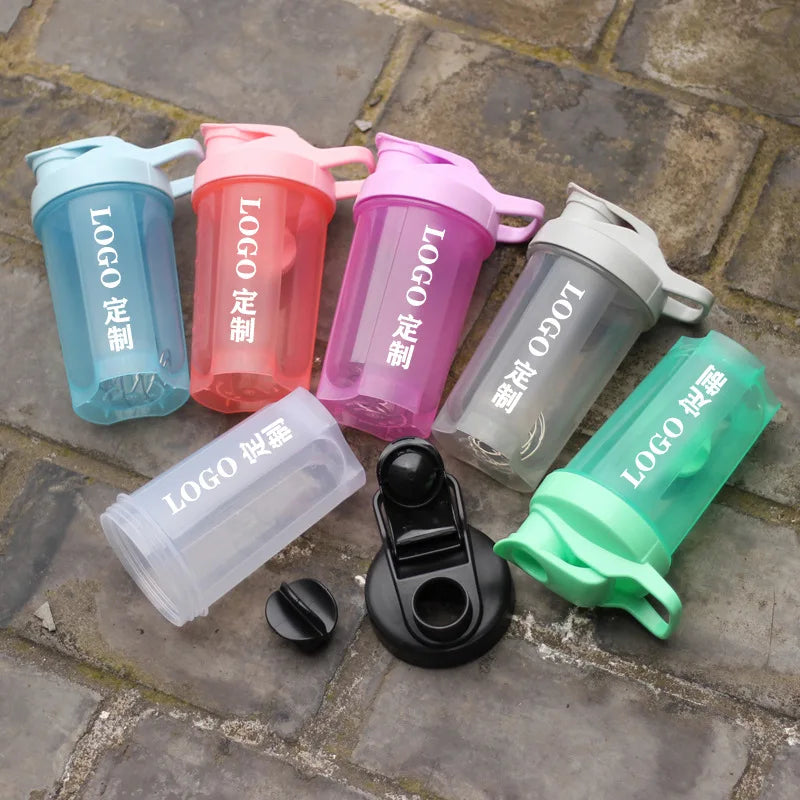 BPA Free Portable Popular Workout Mini Sporting Gym Plastic Protein Powder Shaker Bottles 500ml with Mixer Ball