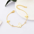 Adjustable 18K Gold Plated Zircon Butterfly Charm  Fashion Jewelry with Diamond for Gift Stainless Steel Shell