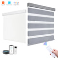 Custom Motorized Cordless Zebra Blinds Day and Night Light Filtering Sheer Shades Automatic Electric for Windows