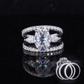 Starsgem Gemstone Jewelry Oval Cut Diamond Wedding Moissanite Pure 14k White Gold Moissanite Ring