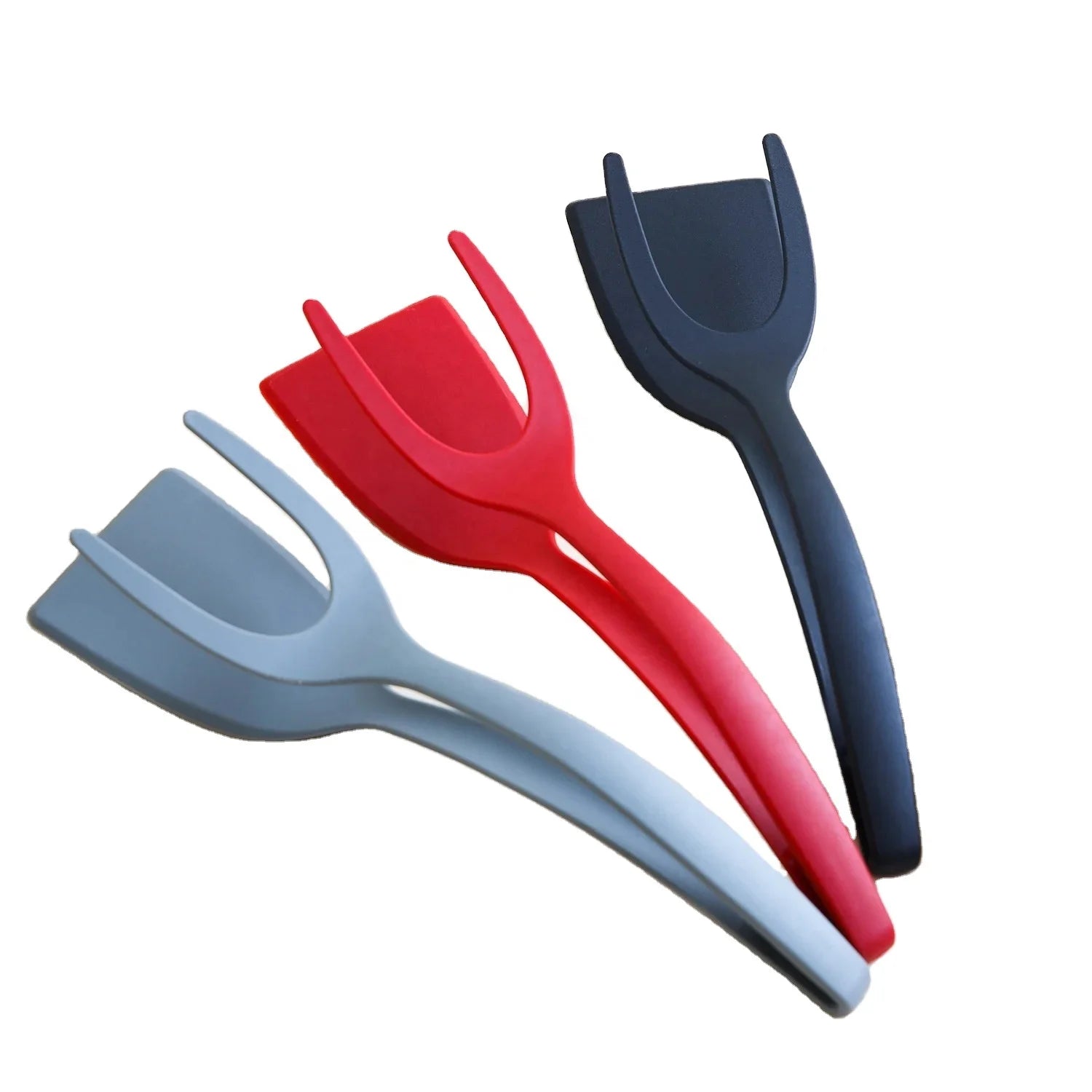 2-in-1 Dual-Purpose Kitchen Utensil Non-Stick Nylon Food Clip for Steak Fried Pancake and Egg Turning Spatula