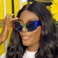 Fashion Oversized Cat Eye Sunglasses 2024 New Women Men Wide Leg Sun Glasses Female Shades Uv400