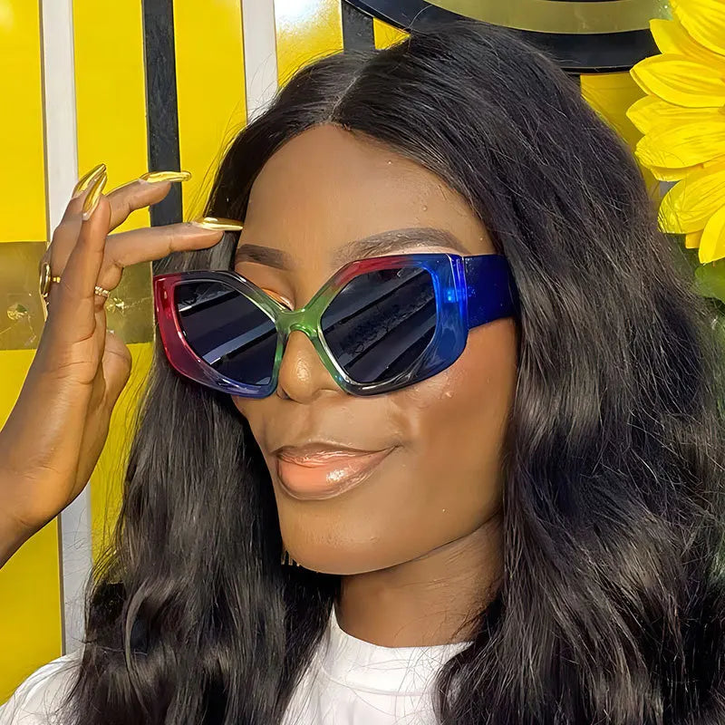 Fashion Oversized Cat Eye Sunglasses 2024 New Women Men Wide Leg Sun Glasses Female Shades Uv400