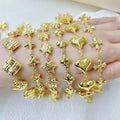 S11455  Shiny Plain 18k Gold Plated Cross Flower Butterfly Puffy Heart Star Link Chain Necklace & Bracelet Women Jewelry Sets