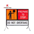 Australian Multi Message Frame 1200 X 900mm Construction Portable Reflective Corflute Stand Custom Foldable Working Sign Frames
