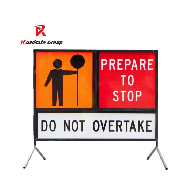 Australian Multi Message Frame 1200 X 900mm Construction Portable Reflective Corflute Stand Custom Foldable Working Sign Frames