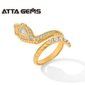 ATTA Top Quality Snake Shape D Color Moissanite Diamond Rings for Men Women S925 Sliver Yellow Gold Plated Fine Jewelry Gift