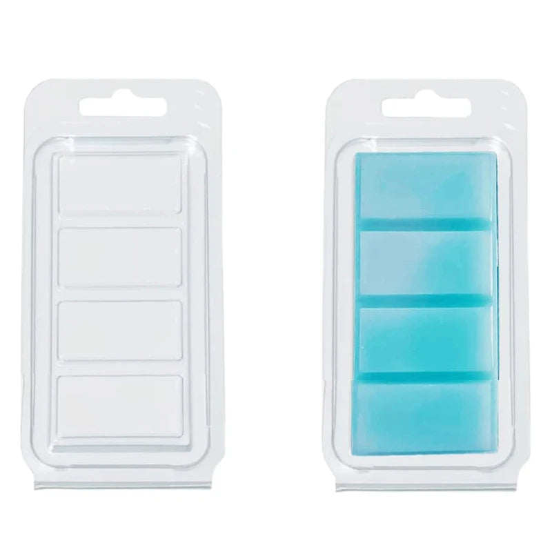 Recyclable Clear Food Grade Waxmelt Blister Packaging Candle Mold 4 Cavity Clamshell Tray with Embossing and Varnishing
