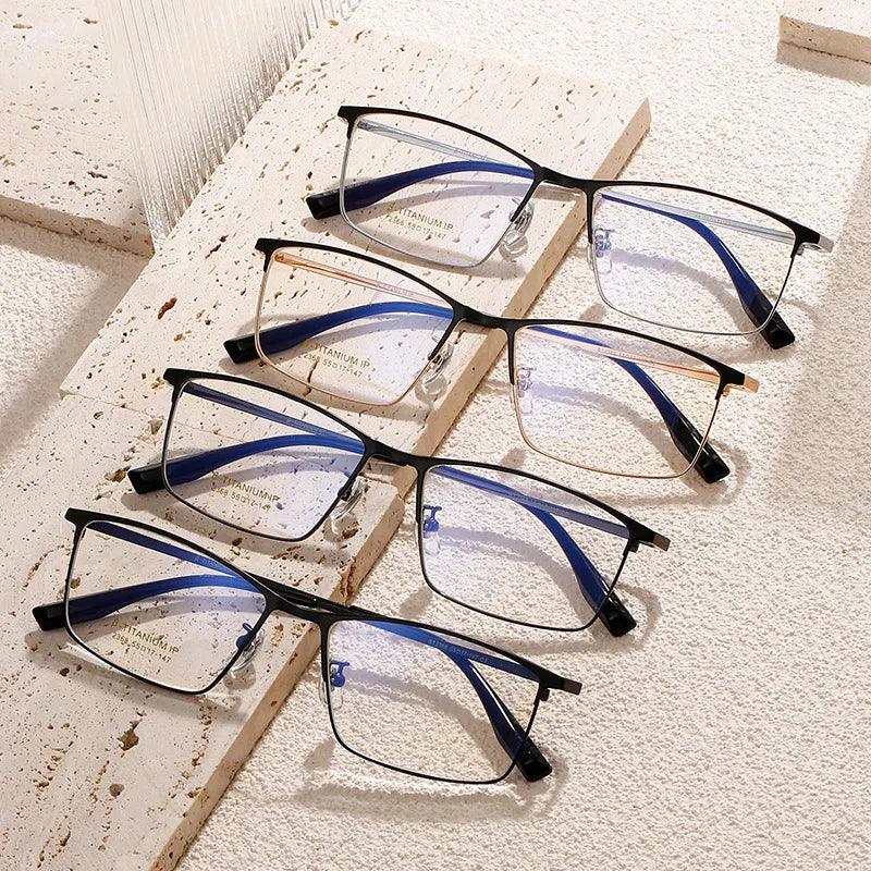 Half-rim square Half-titanium Eyeglass Frames With Prescription Myopia Eyeglasses Frames