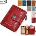 MIYIN RFID Blocking Coin Wallet Fashionable Multi Slot Zipper Card Holder Retro Multifunctional Women's Short Wallet