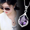 Temperament Gemstone Jewelry Amethyst Pendant Necklace for Women