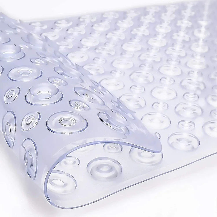 New Plastic Non-Slip Bathtub Mat with Suction Cups Drain Holes Durable Safety Shower Mats Bathroom Floor Bath Mats for Old Adult