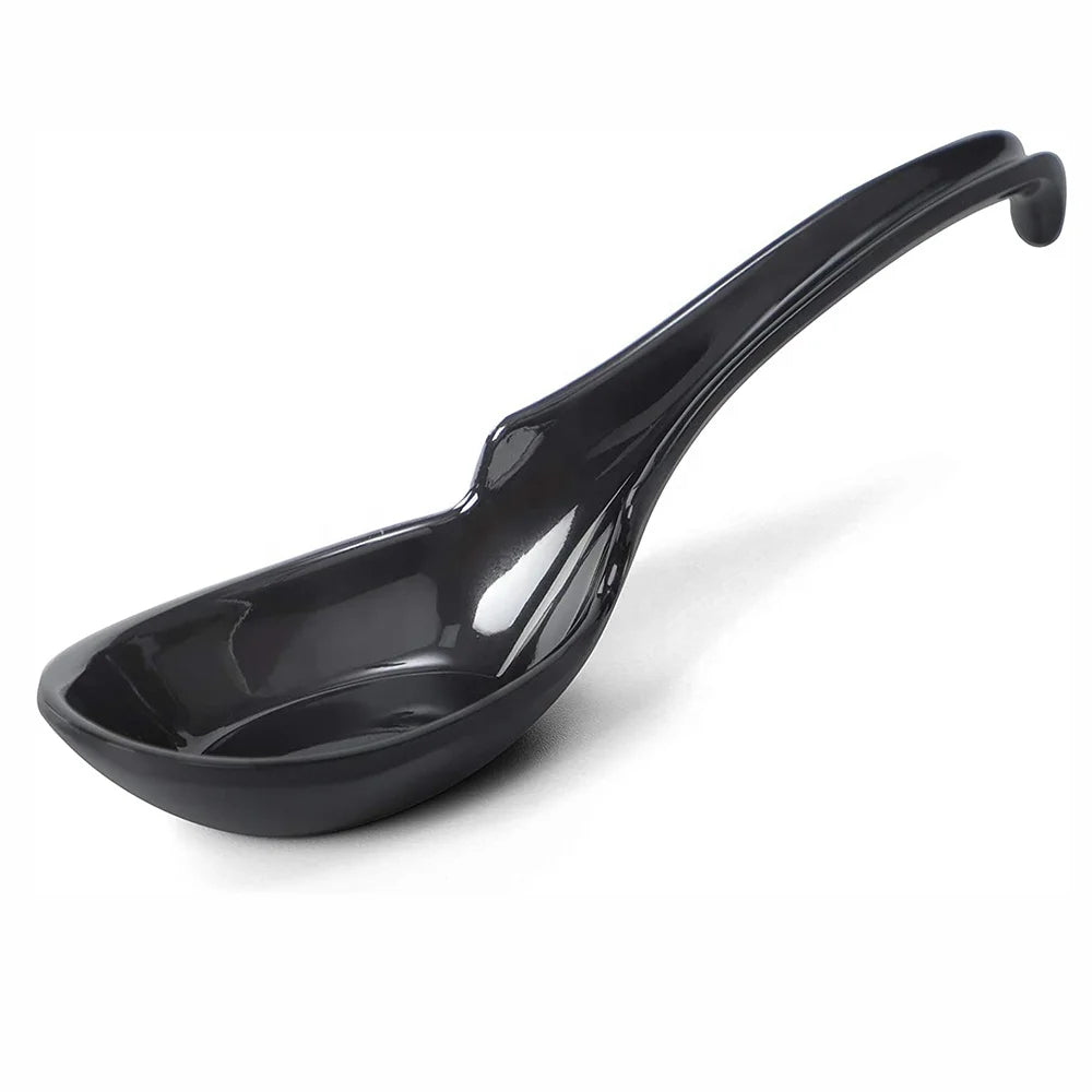 Hot Sale Restaurant Tableware Spoon with Notches Design Japanese Melamine Soup Spoon