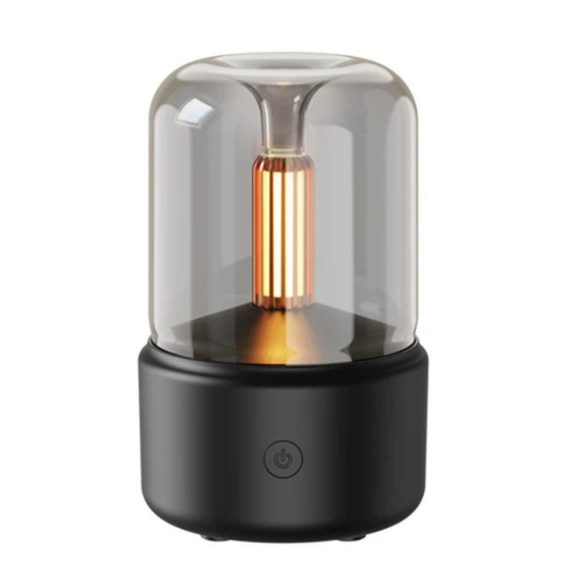 2022 Creative Home Office Aroma Diffuser Intelligent Electric Humidifier with Candle Light Simulation 1-Year Warranty