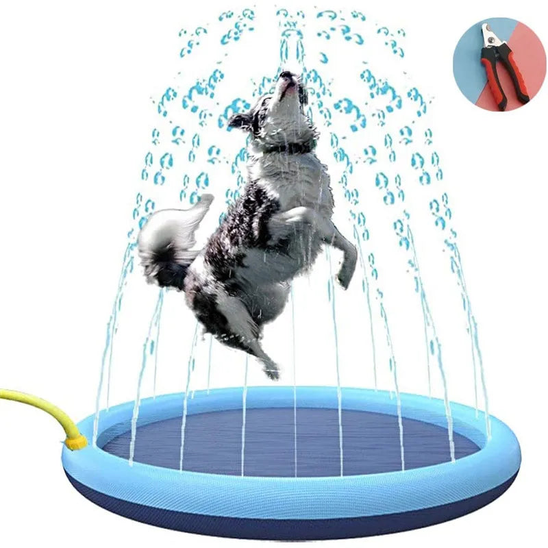 Foldable Play Basin with Spray Mat for Large Dogs Pet Cleaning & Bathing for Bathing & Training