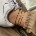 High End Gold Plated Tarnish Free Waterproof Heart Hollow Stainless Steel  Anklet  Jewelry