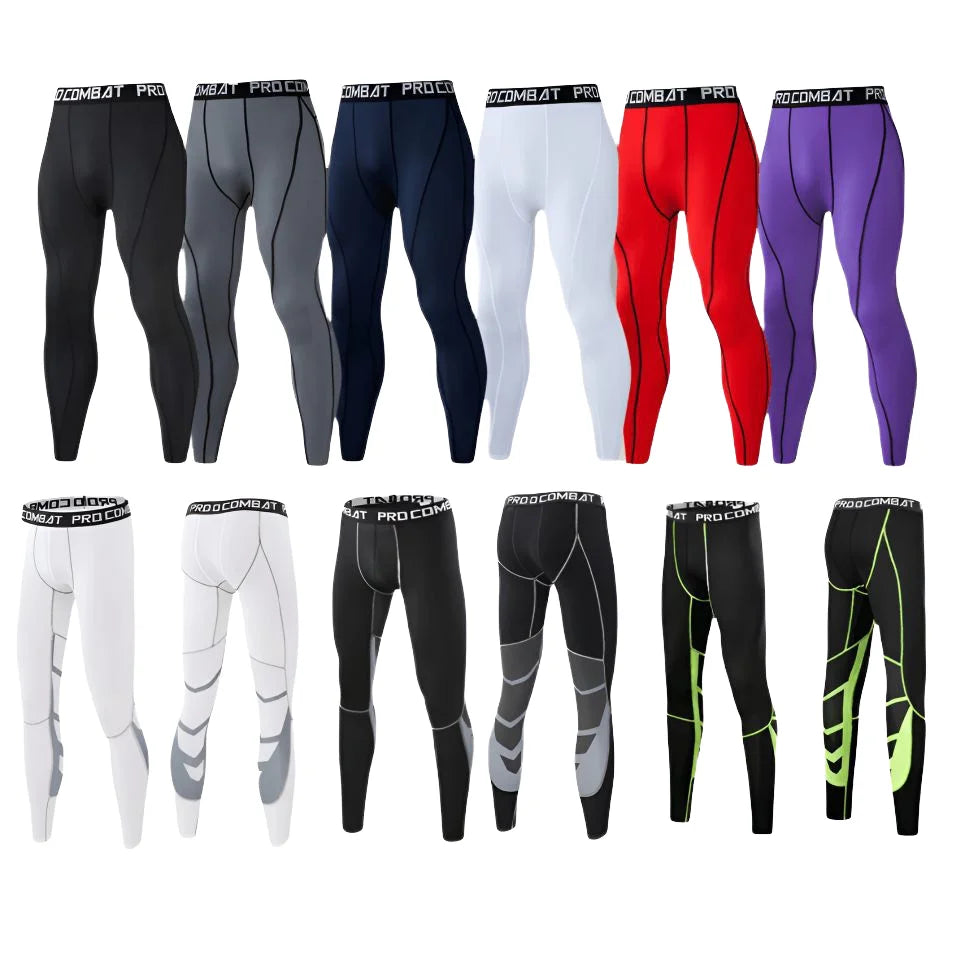New Men's Stretch Quick-drying Leggings Fitness Outdoor Jogging Foot Basketball Sports Black Leggings