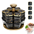 Luxury Rotating Seasoning Organizer Stainless Steel Spice Carousel for Kitchen Countertop Cabinet Revolving Spice Rack with Jars