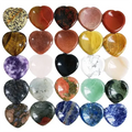 Wholesale Mixed Materials Crystal 40 mm Worry Stone Heart Shaped Healing Energy Rose Quartz Worry Stone