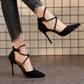 New Women Shoes Featuring Cross Strap Design Versatile High-heeled Shoes Suitable for Spring and Autumn with a One-strap Buckle
