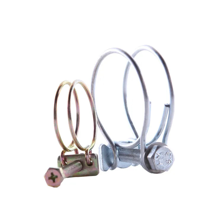 Bolt Clamp Adjustable Steel Double Wire Grip Cable Iron Hose Clamps for Plumbing Automotive Mechanical Applications