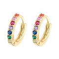 Hot Sale 925 Sterling Silver Fashion Jewelry CZ Color Zircon 18K Gold Plated Huggies Hoop Earrings for Women