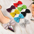 Exquisite Diamond Bow Rhinestone Buckle Colored Crystal Charm Shoe Clips Decorative Clothing Women High Heel Shoes Accessories
