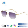 Luxury Frameless Sunglasses for Men Angular Cut Lenses with Decorative Alloy Arms Anti Glare Casual Commute Travel Street Style