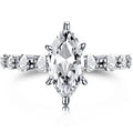 OAHLAN Fashion Jewelry Engagement Ring Marquise Cut Cubic Zircon S925 Sterling Silver Rings for Women Anniversary Gift Wedding